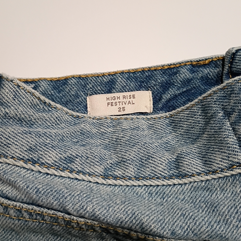 Pacsun High Rise Festival Medium Wash Jeans Shorts - Picture 7 of 7